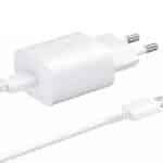 מטען קיר מקורי ומהיר לבן Super Fast Charger 25W יבואן רישמי + כבל TYPE C ל TYPE C